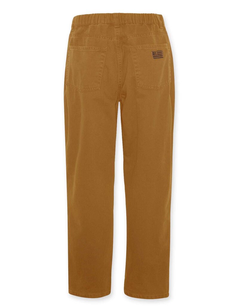 Ao76 broek james 5pocket mosterdbruin op rekker