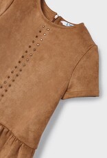 Mayoral faux daim jurk in camel met tasje