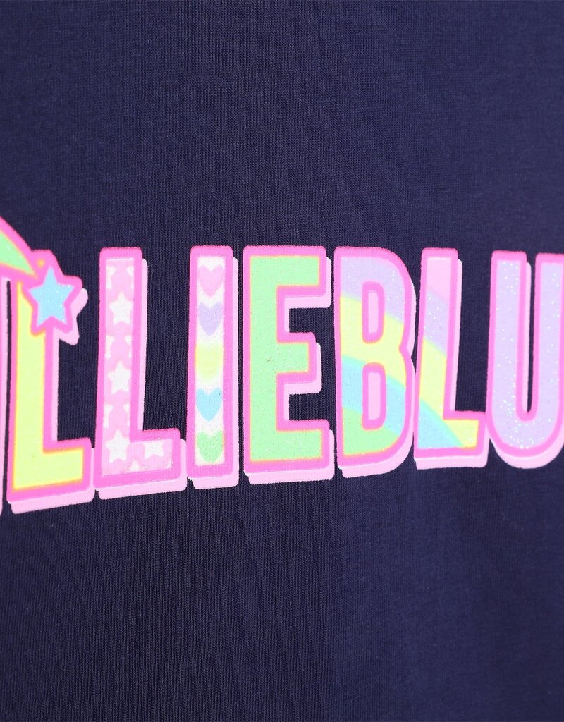 Billieblush basis t-shirt blauw met kleuren logo