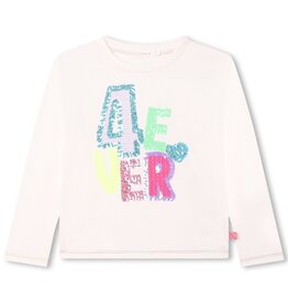 Billieblush ecru t-shirt met 4-ever in kleur