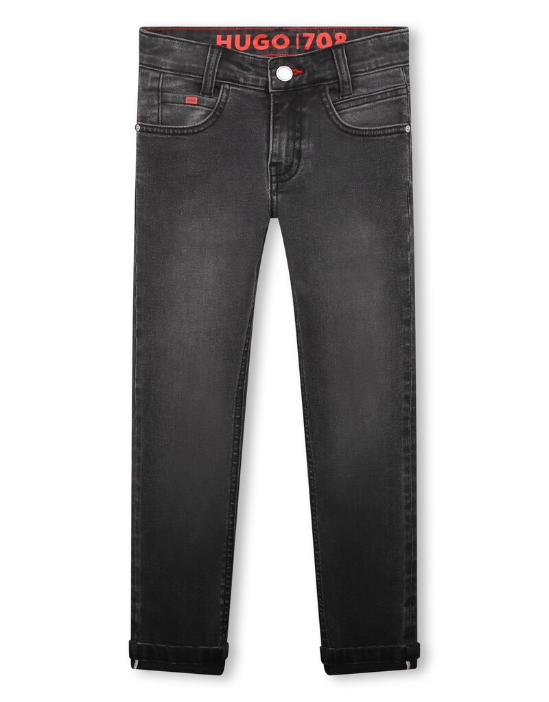 Hugo grijze afgewassen 5-pocket  jeansbroek