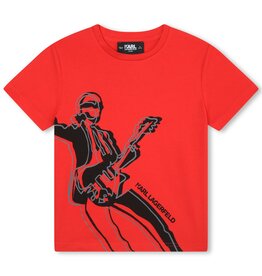 Karl Lagerfeld rood t-shirt km met gitaar