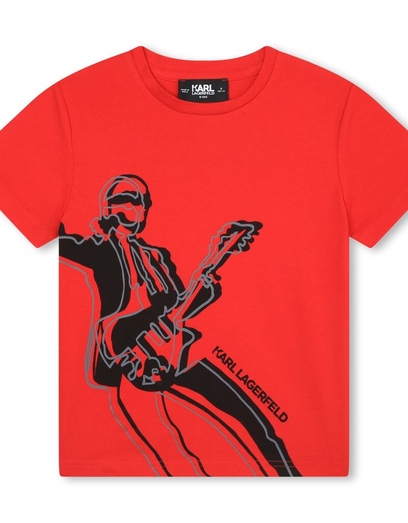 Karl Lagerfeld rood t-shirt km met gitaar