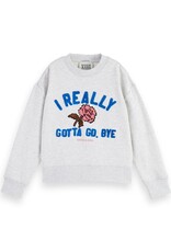 Scotch&Soda sweater grijs oversized artwork cobalt