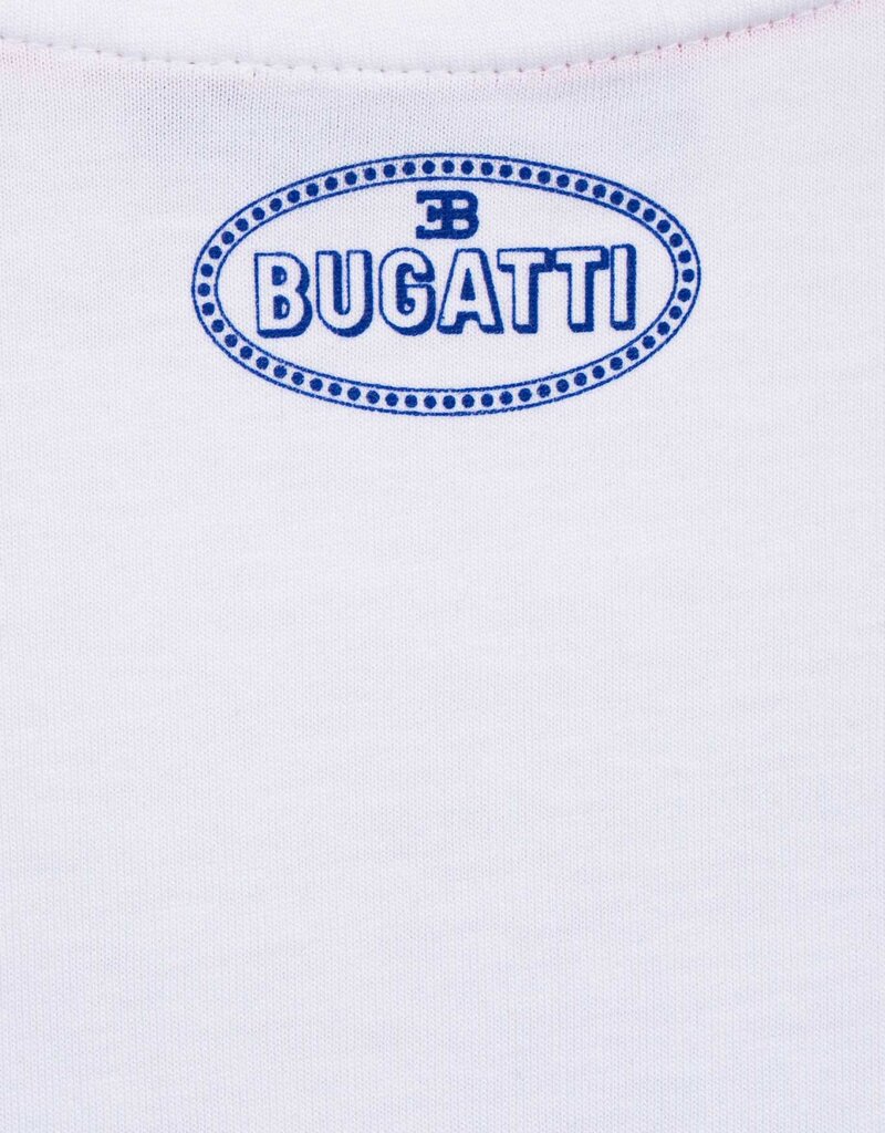 Bugatti wit t-shirt km en blauwe  autoprint