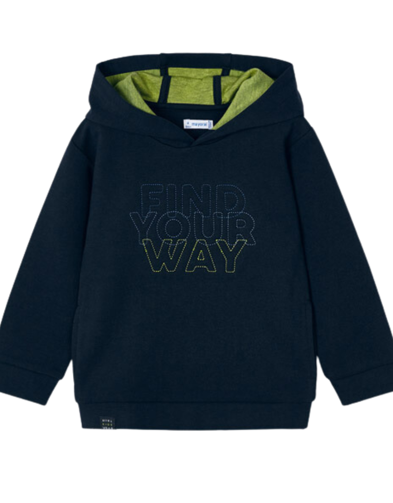 Mayoral donkerblauwe hoodie find your way