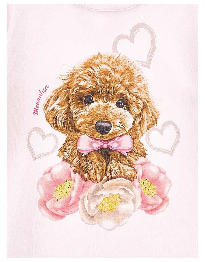 Monnalisa zacht roze t-shirt met hond