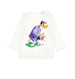 Monnalisa ecru t-shirt oversized met daffy duck