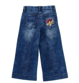 Monnalisa blauwe jeans broek recht model met daffy