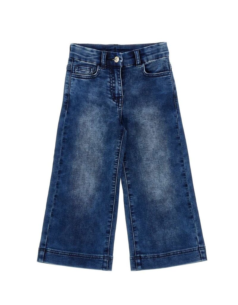 Monnalisa blauwe jeans broek recht model met daffy