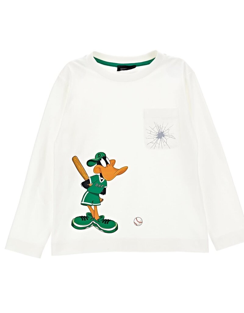 Monnalisa wit t-shirt met zakje daffy duck