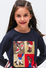 Mayoral donkerblauw t-shirt met schoenen print