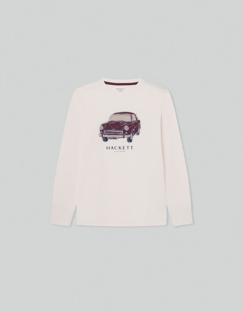 Hackett T-shirt wit auto vintage