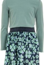 Blue Bay rok print met groen en blauw daisy