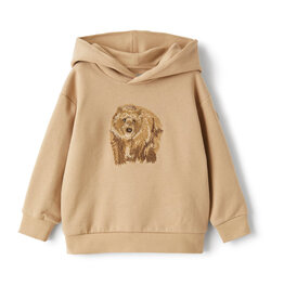 Il Gufo zandkleurige hoodie met print