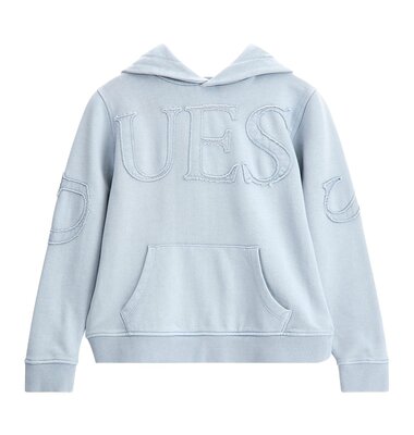 Guess lichtblauwe hoodie sweater met steekzakken