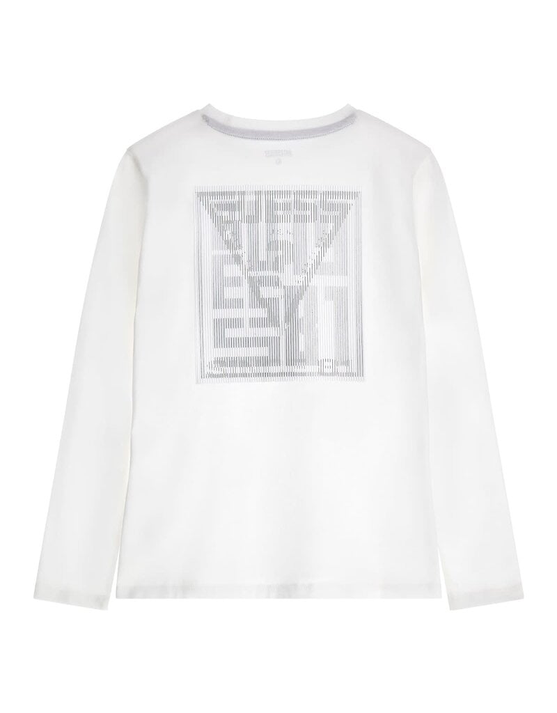 Guess wit  t-shirt logo achter in reliëf