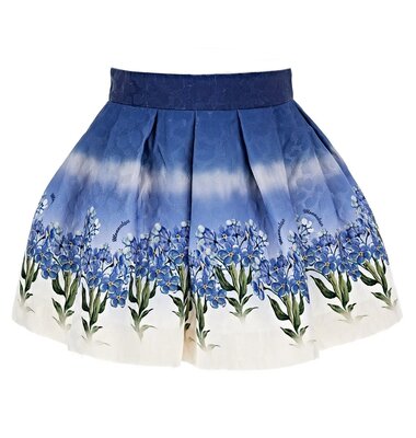 Monnalisa rok blauw met bloemen