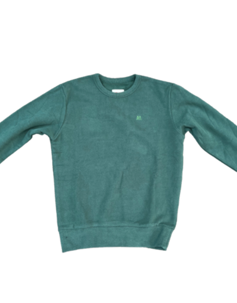 basic sweater Tom ronde hals groen schoolgreen