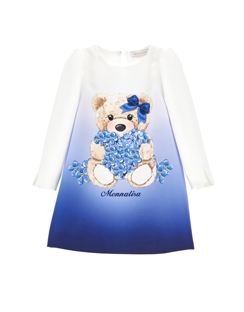Monnalisa blauwe jurk met grote beer