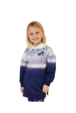 Monnalisa hoodie jurk met steekzakken blauw en bloemen