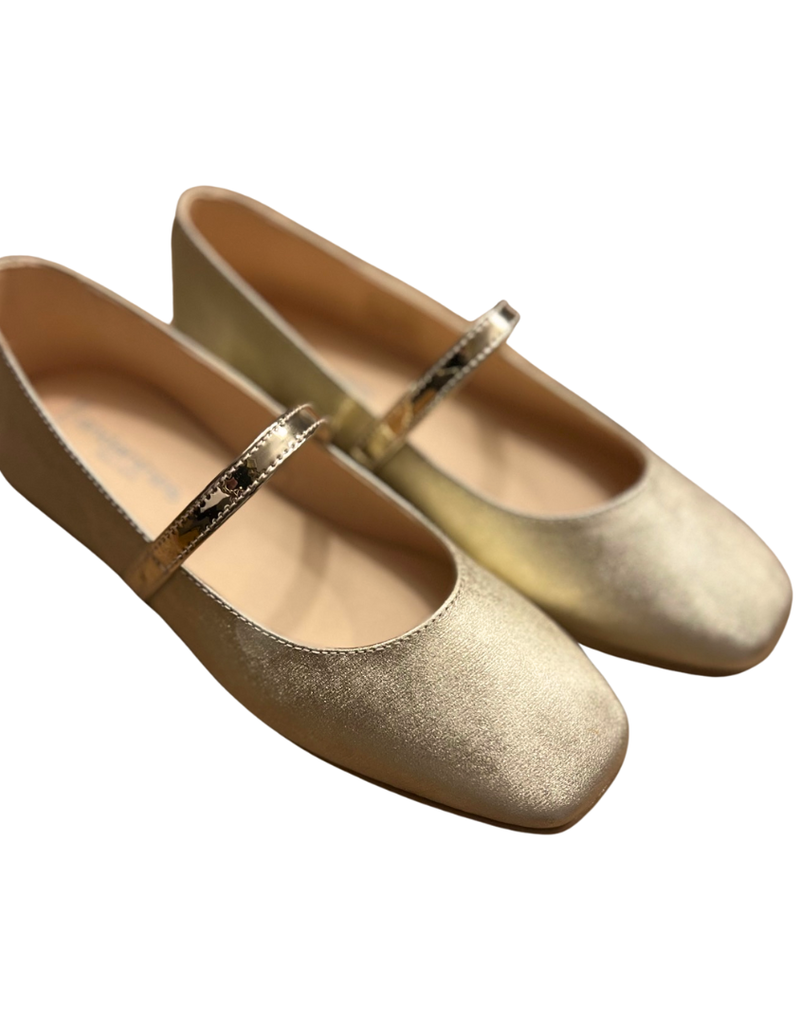 Andanines ballerina bandje velcro goud