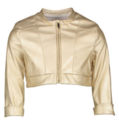 Miss Leod klassieke eco leder gouden blazer