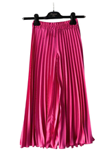 Diamante Blu fuchsia lange plisse broek in poly/elasthan