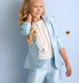 Diamante Blu lichtblauwe glans blazer