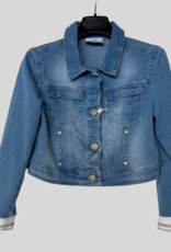 RTB jeansblazer met ecru manchet en gouddetail