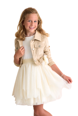 RTB beige blazer met kraagje in daim touch