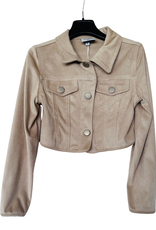 RTB beige blazer met kraagje in daim touch