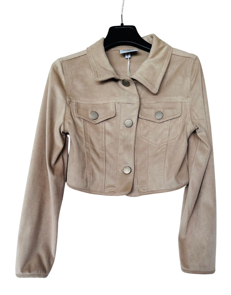 RTB beige blazer met kraagje in daim touch