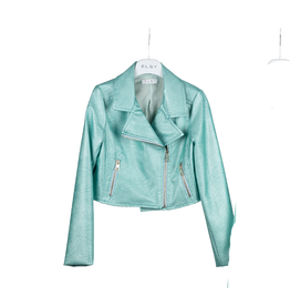 Elsy blazer soepel leder aqua