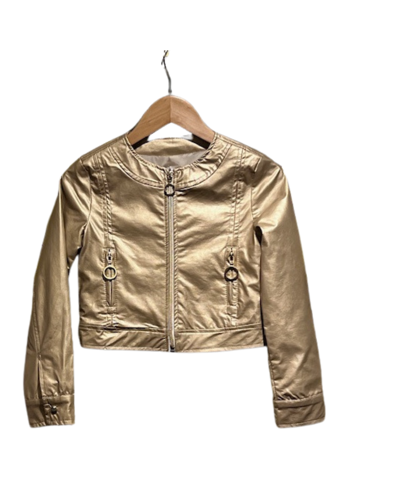 Emie blazer rits leathertouch goud