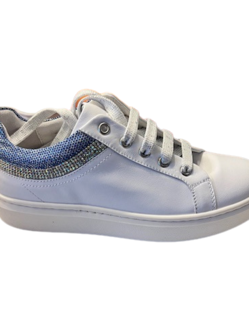 Rtb/Hoops sneakers wit met lichtblauw glitters accent