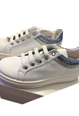 Rtb/Hoops sneakers wit met lichtblauw glitters accent