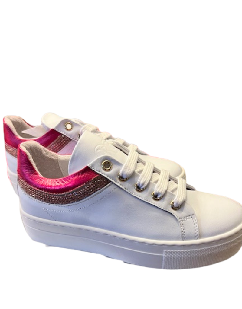 Rtb/Hoops sneakers wit met fuchsia en glitters accent