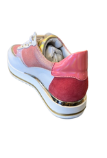 Rtb/Hoops sneakers hogere zool wit met fuchsiatinten