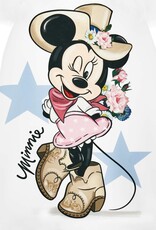 Monnalisa gevoerde witte crepe jurk met Minnie