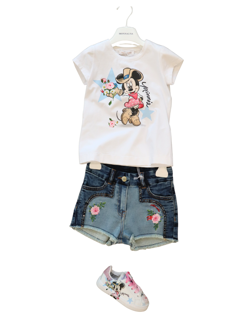 Monnalisa jersey t-shirt met dessin van Minnie