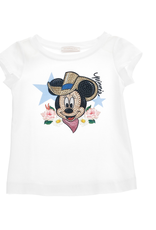 Monnalisa wit t-shirt met hoofd van Minnie