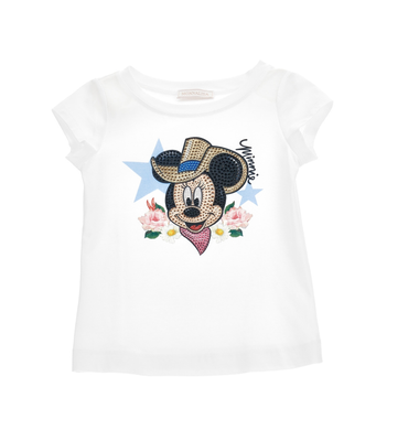 Monnalisa wit t-shirt met hoofd van Minnie