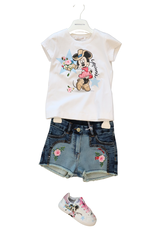 Monnalisa wit t-shirt met hoofd van Minnie