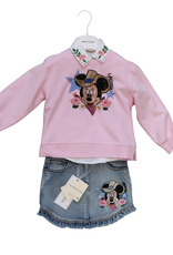 Monnalisa wit t-shirt met hoofd van Minnie