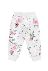 Monnalisa jogging broek met bloemen en vogelhuisje