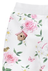 Monnalisa jogging broek met bloemen en vogelhuisje