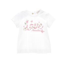 Monnalisa wit t-shirt met bloemen en love