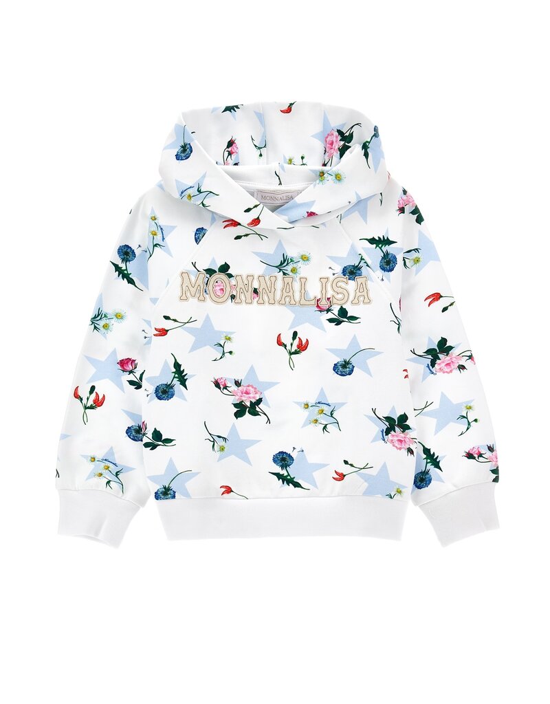 Monnalisa hoodie met bianca en bloemen