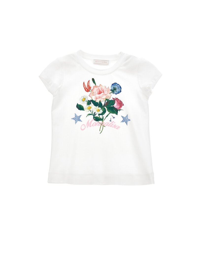 Monnalisa T-shirt met bloemen boeket